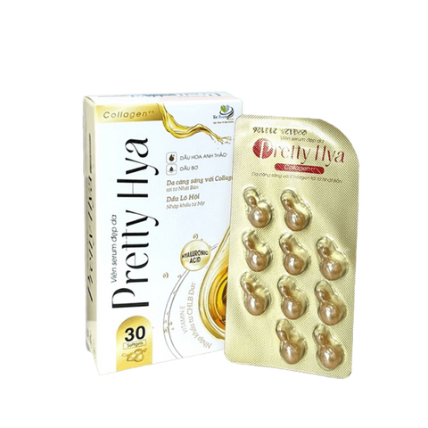 Viên Vitamin E Dưỡng Trắng Da Pretty Aloe - Tinh Dầu Jojoba & Lô Hội, Hỗ Trợ Giữ Ẩm, Ngăn Ngừa Lão Hóa - Hộp 30 Viên